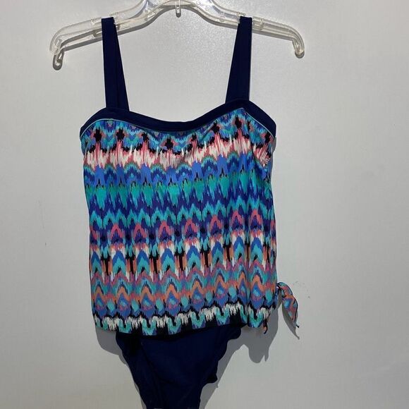 Rose Marie Reid Women's Sleeveless Swimwear Multi-Color Abstract One-Piece Large - Picture 2 of 6